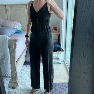 Zara size extra black small jumpsuit with adjustable straps and buttons